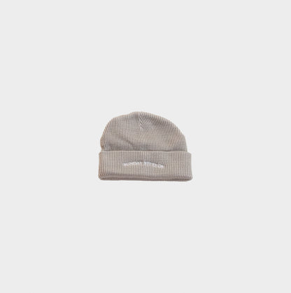 LIGHT GREY LOGO BEANIE