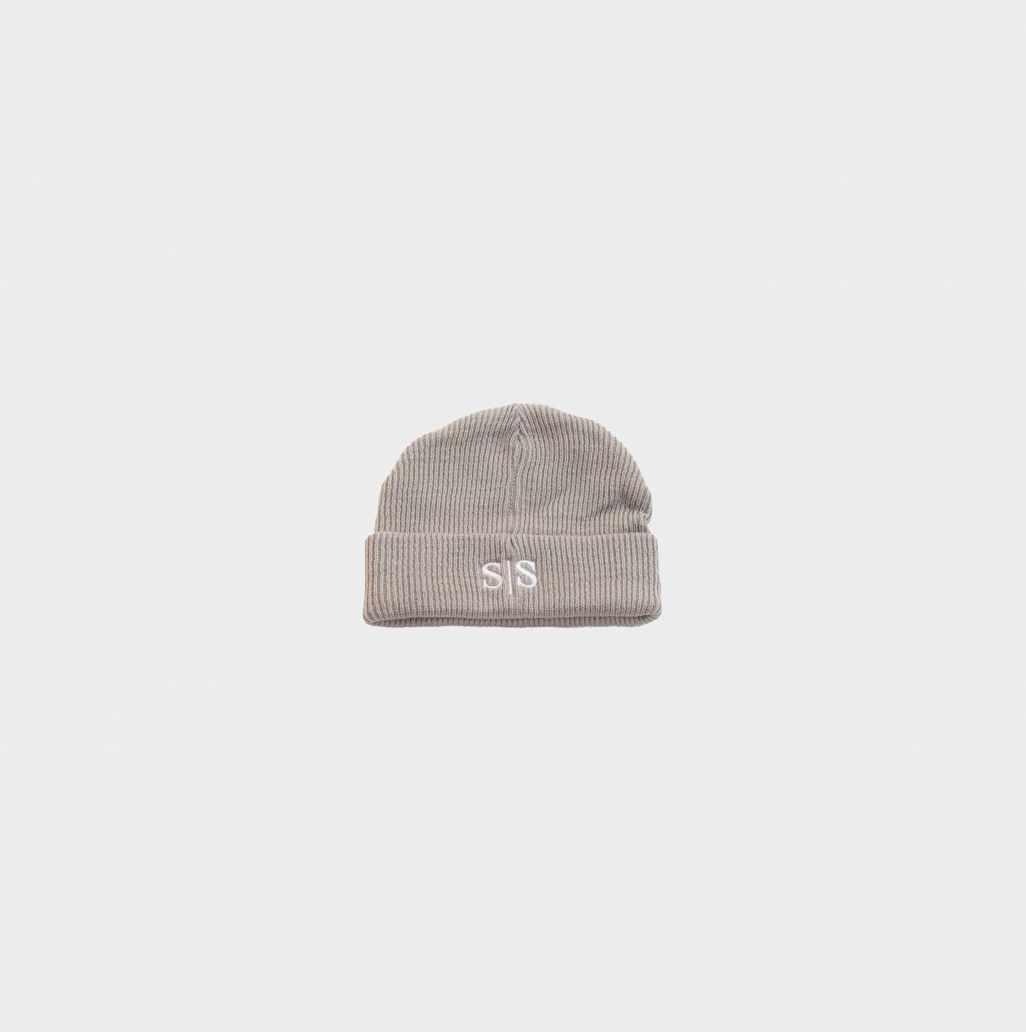 LIGHT GREY LOGO BEANIE