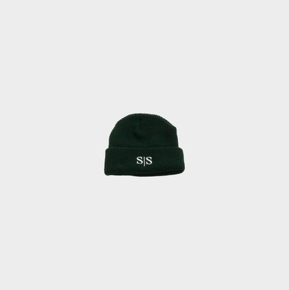 DARK GREEN LOGO BEANIE