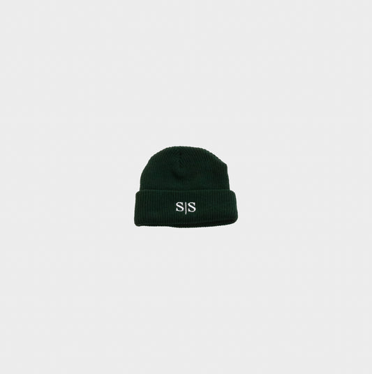 DARK GREEN LOGO BEANIE